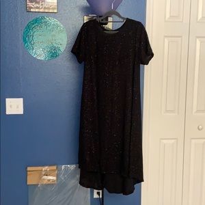 LuLaRoe S Elegant Carly. Black with black glitter